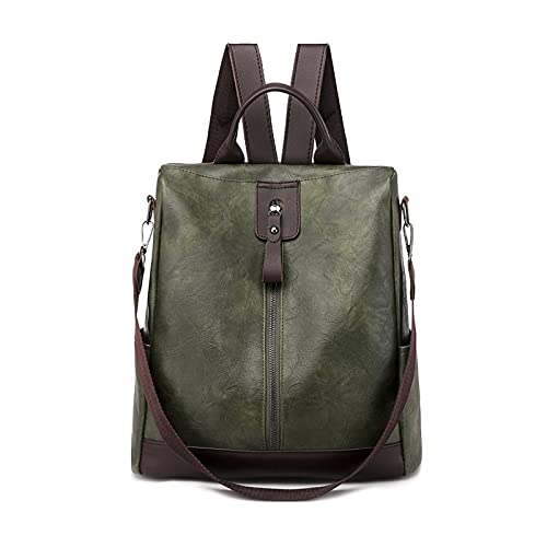 PORRASSO Damen Rucksack Anti Diebstahl Schultertasche mit Kopfhörerloch Frauen Daypack wasserdichte PU Leder Umhängetasche Schule Arbeit Reise Rucksäcke Grün PORRASSO Damen Rucksack Anti Diebstahl Schultertasche mit Kopfhörerloch Frauen Daypack wasserdichte PU Leder Umhängetasche Schule Arbeit Reise Rucksäcke Grün von PORRASSO