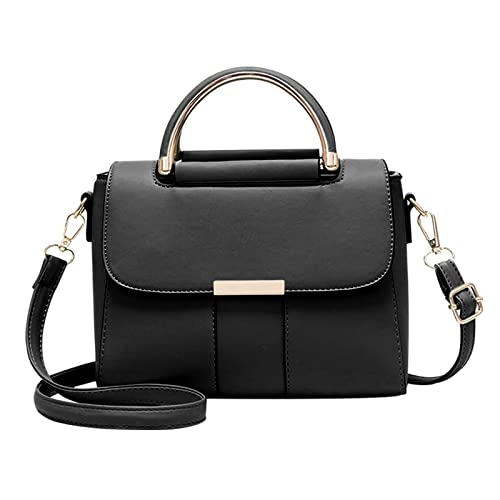 PORRASSO Damen Schultertasche Mode Handtasche PU Leder Top Griff Tasche Umhängetasche Schöne Henkeltasche für Dating Einkaufen Täglicher Gebrauch Schwarz von PORRASSO