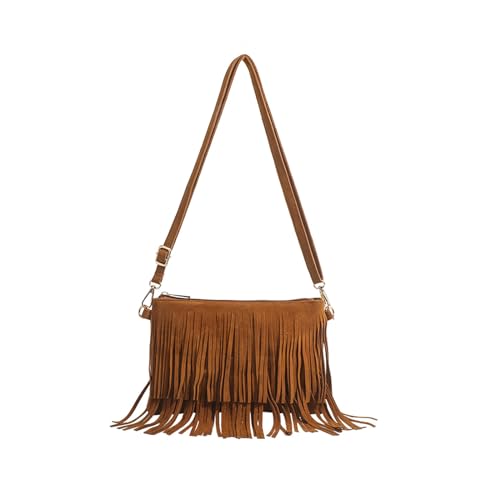 PORRASSO Fransen Umhängetasche Damen Schultertasche Beuteltasche PU Handtasche Hobo Taschen für Reisen Arbeit Täglichen Gebrauch Braun PORRASSO Fransen Umhängetasche Damen Schultertasche Beuteltasche PU Handtasche Hobo Taschen für Reisen Arbeit Täglichen Gebrauch Braun von PORRASSO