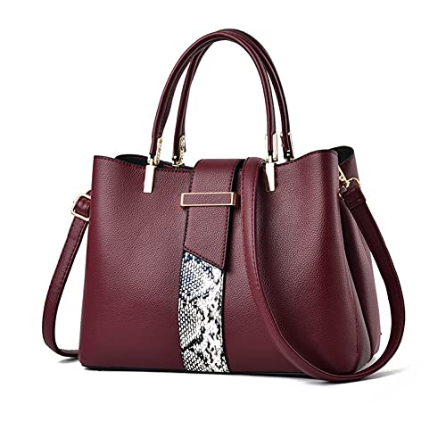 PORRASSO Handtasche Damen Henkeltasche Mode Schultertasche Frauen Umhängetasche PU Leder Wasserdicht Top Griff Taschen für Arbeit Täglichen Gebrauch Rot von PORRASSO