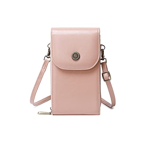 PORRASSO Handy Umhängetasche Damen Mode Handytasche mit RFID Schutz Mädchen Schultertasche PU Wasserdicht Crossbody Bag für Dating Einkaufen Reise Rosa von PORRASSO