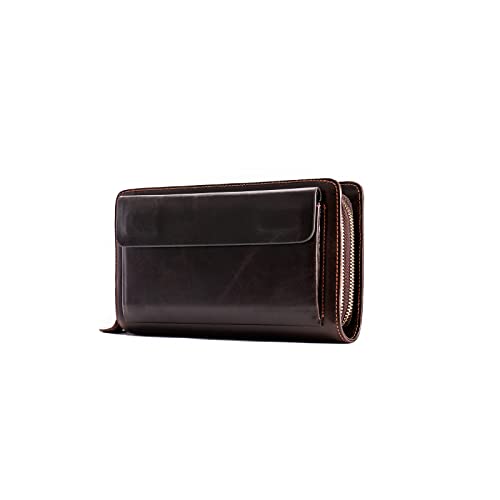 PORRASSO Herren Geldbörse Leder Clutch Tasche Kreditkartenetui Brieftasche Handytasche Portemonnaie mit 8 Kartenfächern Kaffee B PORRASSO Herren Geldbörse Leder Clutch Tasche Kreditkartenetui Brieftasche Handytasche Portemonnaie mit 8 Kartenfächern Kaffee B von PORRASSO