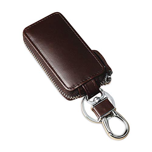 PORRASSO Leder Autoschlüssel Tasche Schlüsseletui Autoschlüssel Schlüsselmäppchen Auto Key Schlüsseltasche Kaffee von PORRASSO