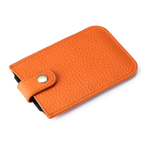 PORRASSO Leder Kreditkartenetui Kartenetui mit RFID Ausleseschutz-Funktion Schlanke Minimalistisches Portemonnaie für Herren Damen Orange PORRASSO Leder Kreditkartenetui Kartenetui mit RFID Ausleseschutz-Funktion Schlanke Minimalistisches Portemonnaie für Herren Damen Orange von PORRASSO
