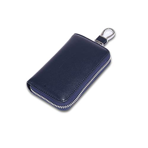 PORRASSO Leder Schlüsseletui Autoschlüssel Wasserdicht Schlüsselmäppchen Schlüsseltasche Key Case Tragbar mit Edelstahlhaken Herren Frauen Blau PORRASSO Leder Schlüsseletui Autoschlüssel Wasserdicht Schlüsselmäppchen Schlüsseltasche Key Case Tragbar mit Edelstahlhaken Herren Frauen Blau von PORRASSO