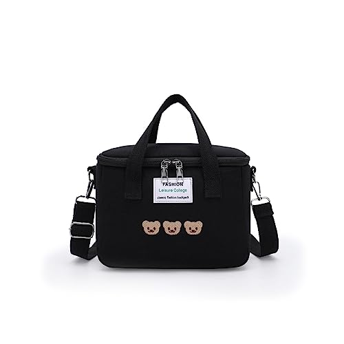 PORRASSO Lunchtasche Kühltasche Thermotasche Isoliertasche Picknick-Handtasche Mittagessen Tasche Leicht Lunchpaket für Frauen Studenten Kinder Picknick Im Freien Arbeit Schule Schwarz PORRASSO Lunchtasche Kühltasche Thermotasche Isoliertasche Picknick-Handtasche Mittagessen Tasche Leicht Lunchpaket für Frauen Studenten Kinder Picknick Im Freien Arbeit Schule Schwarz von PORRASSO