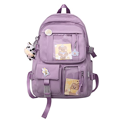 PORRASSO Mädchen Schulrucksack Süßer Schultasche Schüler Rucksäcke Teenager Nylon Daypack Damen Schulranzen für Schule Reise Violett PORRASSO Mädchen Schulrucksack Süßer Schultasche Schüler Rucksäcke Teenager Nylon Daypack Damen Schulranzen für Schule Reise Violett von PORRASSO