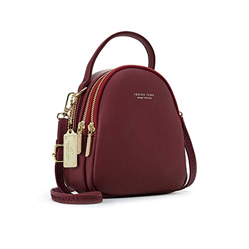 PORRASSO Mini Rucksack Damen Mode Handtasche Mädchen Wasserdicht Umhängetasche mit Kopfhörerloch Leder Daypack Reise Dating Kleiner Rucksäcke Rot PORRASSO Mini Rucksack Damen Mode Handtasche Mädchen Wasserdicht Umhängetasche mit Kopfhörerloch Leder Daypack Reise Dating Kleiner Rucksäcke Rot von PORRASSO