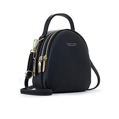 PORRASSO Mini Rucksack Damen Mode Handtasche Mädchen Wasserdicht Umhängetasche mit Kopfhörerloch Leder Daypack Reise Dating Kleiner Rucksäcke Schwarz PORRASSO Mini Rucksack Damen Mode Handtasche Mädchen Wasserdicht Umhängetasche mit Kopfhörerloch Leder Daypack Reise Dating Kleiner Rucksäcke Schwarz von PORRASSO