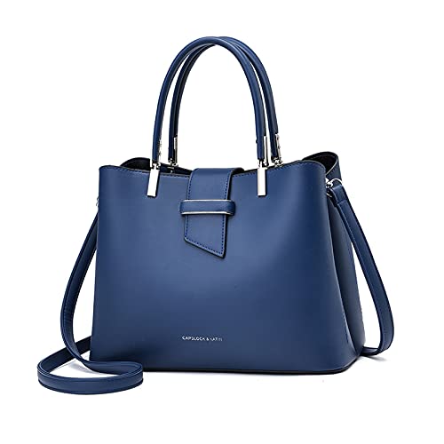 PORRASSO Mode Handtasche Damen Henkeltasche Schultertasche Frauen Umhängetasche PU Leder Beuteltasche Top Griff Taschen Blau PORRASSO Mode Handtasche Damen Henkeltasche Schultertasche Frauen Umhängetasche PU Leder Beuteltasche Top Griff Taschen Blau von PORRASSO