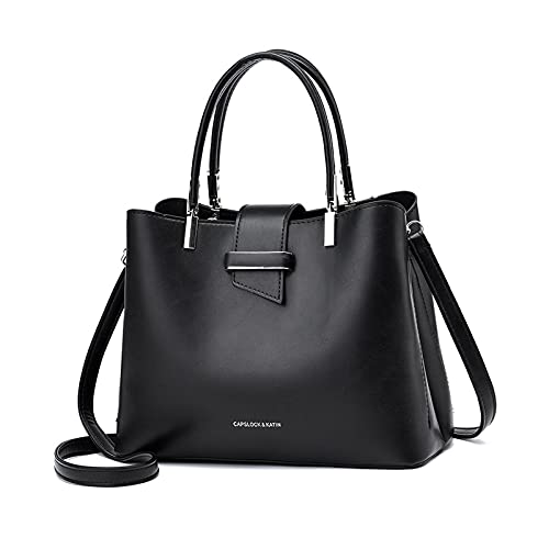 PORRASSO Mode Handtasche Damen Henkeltasche Schultertasche Frauen Umhängetasche PU Leder Beuteltasche Top Griff Taschen Schwarz PORRASSO Mode Handtasche Damen Henkeltasche Schultertasche Frauen Umhängetasche PU Leder Beuteltasche Top Griff Taschen Schwarz von PORRASSO