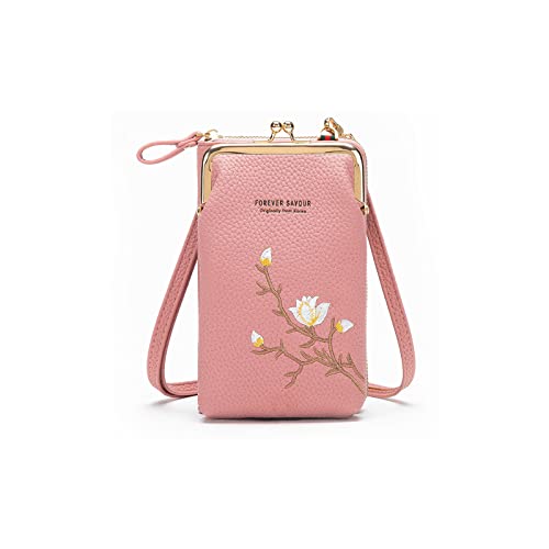PORRASSO Mode Handy Umhängetasche Damen Handytasche Mini Geldbörse Crossbody Bag mit Kartensteckplatz PU Schultertasche Dunkelrosa PORRASSO Mode Handy Umhängetasche Damen Handytasche Mini Geldbörse Crossbody Bag mit Kartensteckplatz PU Schultertasche Dunkelrosa von PORRASSO