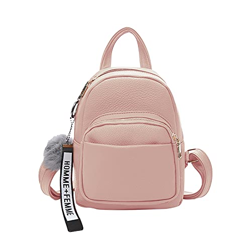 PORRASSO Mode Mini Rucksack Damen Kleiner Daypack mit Pompon Mädchen PU-Leder Rucksäcke für Reisen Dating Täglicher Gebrauch Rosa PORRASSO Mode Mini Rucksack Damen Kleiner Daypack mit Pompon Mädchen PU-Leder Rucksäcke für Reisen Dating Täglicher Gebrauch Rosa von PORRASSO