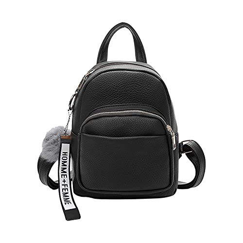 PORRASSO Mode Mini Rucksack Damen Kleiner Daypack mit Pompon Mädchen PU-Leder Rucksäcke für Reisen Dating Täglicher Gebrauch Schwarz PORRASSO Mode Mini Rucksack Damen Kleiner Daypack mit Pompon Mädchen PU-Leder Rucksäcke für Reisen Dating Täglicher Gebrauch Schwarz von PORRASSO