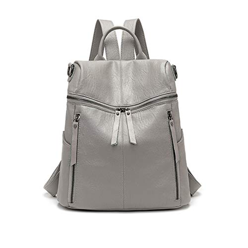 PORRASSO Mode Rucksack Damen Umhängetasche Mädchen Wasserdicht Daypack Universität Schultasche Leder Reise Arbeit Rucksäcke Grau PORRASSO Mode Rucksack Damen Umhängetasche Mädchen Wasserdicht Daypack Universität Schultasche Leder Reise Arbeit Rucksäcke Grau von PORRASSO