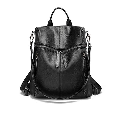 PORRASSO Mode Rucksack Damen Umhängetasche Mädchen Wasserdicht Daypack Universität Schultasche Leder Reise Arbeit Rucksäcke Schwarz PORRASSO Mode Rucksack Damen Umhängetasche Mädchen Wasserdicht Daypack Universität Schultasche Leder Reise Arbeit Rucksäcke Schwarz von PORRASSO
