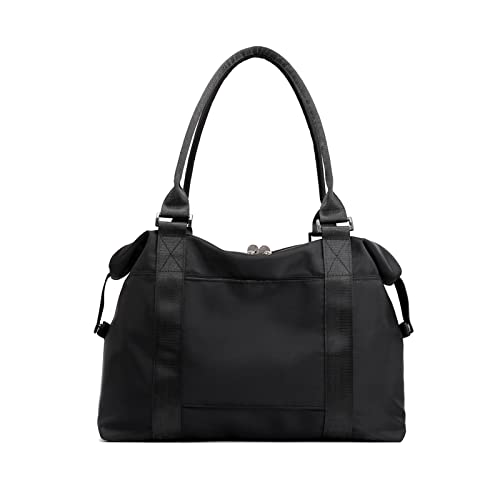 PORRASSO Reisetasche Damen Schultertasche Große Handtasche Trainingstasche Frauen Weekender Übernachtung Tasche Duffle Bag Schwarz PORRASSO Reisetasche Damen Schultertasche Große Handtasche Trainingstasche Frauen Weekender Übernachtung Tasche Duffle Bag Schwarz von PORRASSO