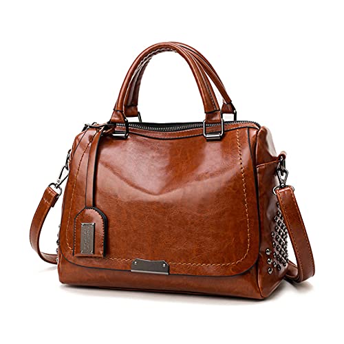 PORRASSO Retro Handtasche Damen Umhängetaschen Frauen Schultertaschen PU-Leder Henkeltasche für Arbeit Reisen Verabredung Einkaufen Braun PORRASSO Retro Handtasche Damen Umhängetaschen Frauen Schultertaschen PU-Leder Henkeltasche für Arbeit Reisen Verabredung Einkaufen Braun von PORRASSO