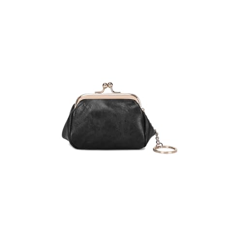 PORRASSO Retro Münzbörse Mini Geldbeutel Münzbeutel Tragbar Geldbörse Schlüsseltasche Klein Portemonnaie für Damen Schwarz PORRASSO Retro Münzbörse Mini Geldbeutel Münzbeutel Tragbar Geldbörse Schlüsseltasche Klein Portemonnaie für Damen Schwarz von PORRASSO