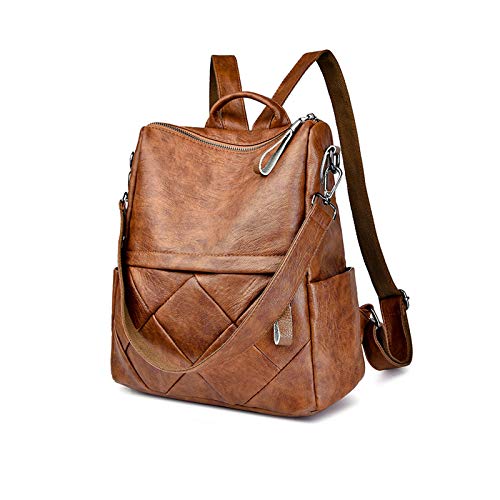 PORRASSO Rucksack Damen Mode Umhängetasche Wasserdicht Daypacks Mädchen Schultasche Leder Rucksäcke Reise Arbeit Backpack Braun PORRASSO Rucksack Damen Mode Umhängetasche Wasserdicht Daypacks Mädchen Schultasche Leder Rucksäcke Reise Arbeit Backpack Braun von PORRASSO
