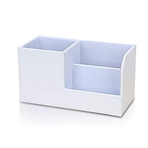 PORRASSO Schreibtisch Organizer Leder Stifthalter Federmäppchen Stiftebox Tisch-Organizer Multifunktionale Kosmetik Aufbewahrung Organizer Fernbedienungshalter Commander Weiß PORRASSO Schreibtisch Organizer Leder Stifthalter Federmäppchen Stiftebox Tisch-Organizer Multifunktionale Kosmetik Aufbewahrung Organizer Fernbedienungshalter Commander Weiß von PORRASSO