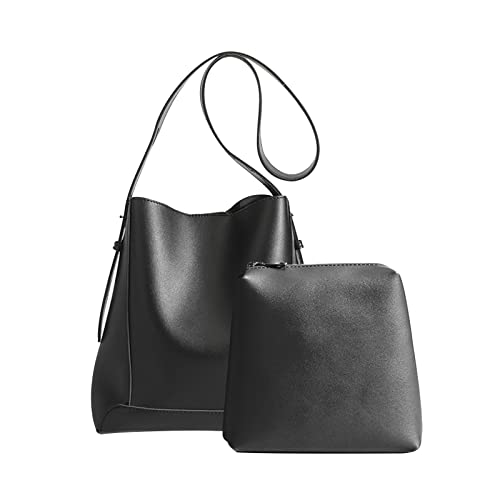 PORRASSO Schultertasche 2-Teiliges Set Damen Groß Handtasche Shopper Tasche Umhängetasche PU Leder Shopper Taschen für Arbeit Reisen Schwarz PORRASSO Schultertasche 2-Teiliges Set Damen Groß Handtasche Shopper Tasche Umhängetasche PU Leder Shopper Taschen für Arbeit Reisen Schwarz von PORRASSO