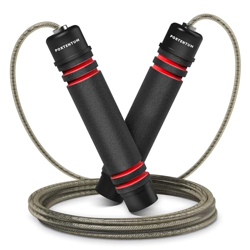 PORTENTUM Springseil Erwachsene Fitness, Speed Rope Verstellbar mit Hautfreundlichen Schaum Griffe, Länge Einstellbar, rutschfest und Ideal für Fitness & Ausdauer, geeignet für Kinder und Erwachsene PORTENTUM Springseil Erwachsene Fitness, Speed Rope Verstellbar mit Hautfreundlichen Schaum Griffe, Länge Einstellbar, rutschfest und Ideal für Fitness & Ausdauer, geeignet für Kinder und Erwachsene von PORTENTUM