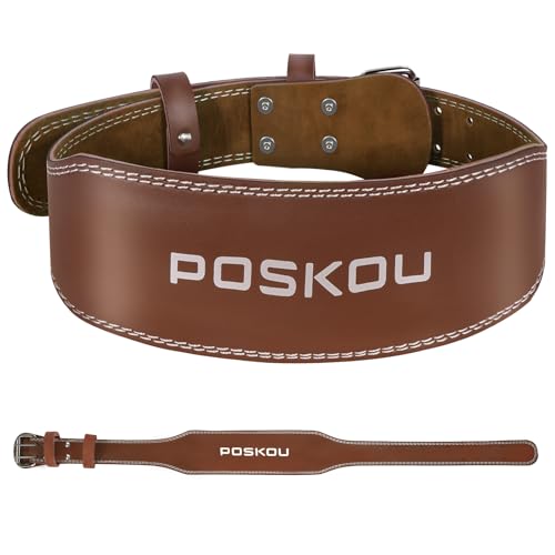 POSKOU Gewichthebergürtel aus Leder, 10,2 cm, gepolstert, Lendenwirbelstütze, Powerlifting, Gewichtheben, Kreuzheben, Kniebeugen, Fitnessgürtel, Workout, Trainingsgerät für Zuhause, Fitnessstudio, POSKOU Gewichthebergürtel aus Leder, 10,2 cm, gepolstert, Lendenwirbelstütze, Powerlifting, Gewichtheben, Kreuzheben, Kniebeugen, Fitnessgürtel, Workout, Trainingsgerät für Zuhause, Fitnessstudio, von POSKOU