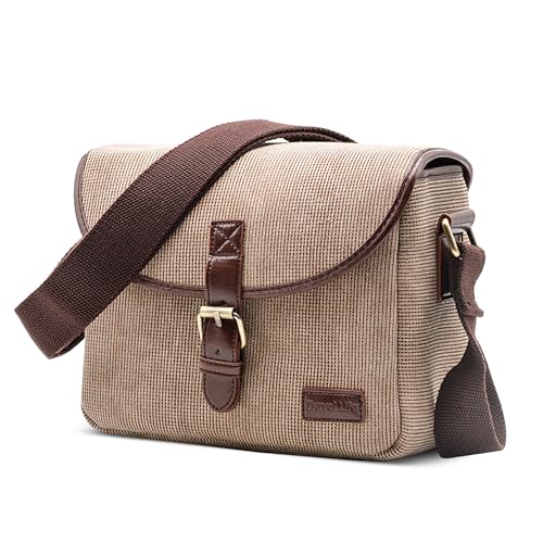 POSSOBAG Damen SLR-Kameratasche Herren Kamera Umhängetasche Leicht Umhängetasche Reise Schule Hochschule Arbeit Outdoor Leinwand Herren Damen Messenger Bag Khaki von POSSOBAG