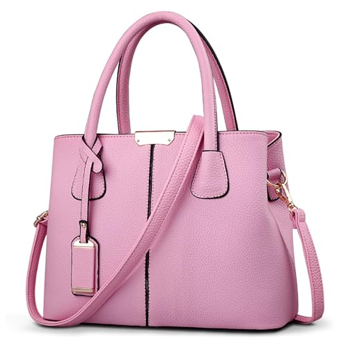 POSSOBAG Elegant Handtasche Damen Leichte Große Kapazität Henkeltasche mit Mode Ornamente Umhängetasche für Frauen Reisen Casual Täglich Urlaub Shopper PU Leder Top Griff Tasche Rosa POSSOBAG Elegant Handtasche Damen Leichte Große Kapazität Henkeltasche mit Mode Ornamente Umhängetasche für Frauen Reisen Casual Täglich Urlaub Shopper PU Leder Top Griff Tasche Rosa von POSSOBAG