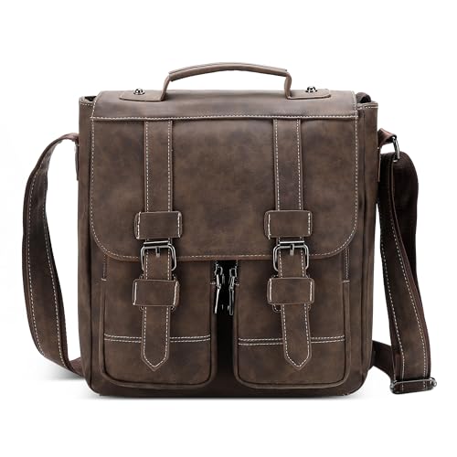POSSOBAG Elegante Handtasche Herren Schultertasche Herren Mode PU Leder Kuriertasche für 10,9 iPad mit Griff Umhängetasche für Männer Casual Reise Urlaub Schula Täglich Arbeitstasche Braun POSSOBAG Elegante Handtasche Herren Schultertasche Herren Mode PU Leder Kuriertasche für 10,9 iPad mit Griff Umhängetasche für Männer Casual Reise Urlaub Schula Täglich Arbeitstasche Braun von POSSOBAG