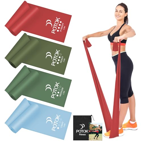 4er-Set Fitnessbänder mit 4 Widerstandsstufen, 1.5M Resistance Bands Gymnastikband mit Tragetasche Ideal für Yoga, Pilates, Krafttraining, Physiotherapie 4er-Set Fitnessbänder mit 4 Widerstandsstufen, 1.5M Resistance Bands Gymnastikband mit Tragetasche Ideal für Yoga, Pilates, Krafttraining, Physiotherapie von POTOK