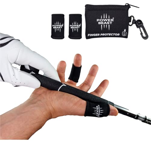 Power Beast Daumen- und Fingermanschetten, Daumenabdeckungen, für Golf, verhindert Schwielen, Blasen und Risse, Noppen zum Schutz der Finger für Golf | Paar + Tasche (M) von POWER BEAST