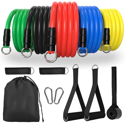 POWER GUIDANCE Widerstandsbänder Set Stretch Training Set mit 5 Übungsbänder, Widerstandskreisen, Griffen, Türanker, Knöchelriemen und Tragetasche POWER GUIDANCE Widerstandsbänder Set Stretch Training Set mit 5 Übungsbänder, Widerstandskreisen, Griffen, Türanker, Knöchelriemen und Tragetasche von POWER GUIDANCE