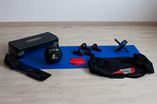 POWERSHOT Fitness-Kit: Sportmatte, Medizinball... Alles EINSCHLIESSLICH - Perfekt für den Gebrauch in Ihrem Wohnzimmer! - Perfekt zu verwenden, um während der Zeit des Einschlusses fit zu bleiben! von POWERSHOT