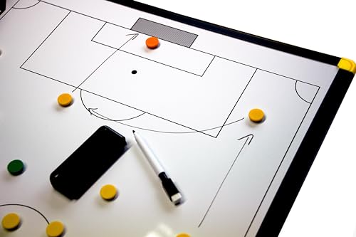 POWERSHOT Taktiktafel Fußball - 2 Verschiedene Größen zur Auswahl - Taktiboard Inkl. Magnete und Filzstift mit Schwamm (Taktiktafel + Tasche (90 x 60 cm)) von POWERSHOT