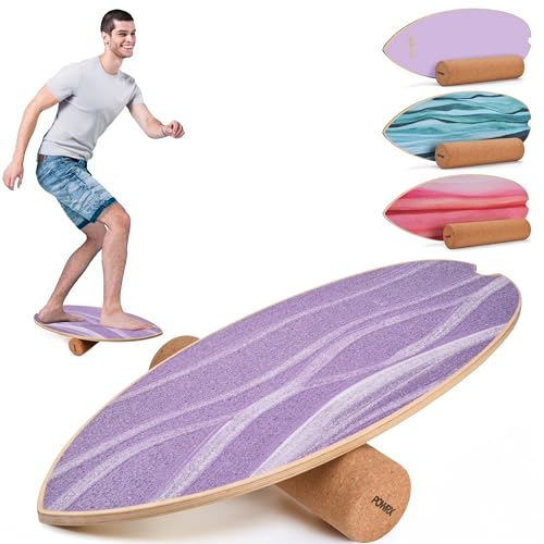 POWRX Balance Board Holz - Vielseitiges Surfbrett für Balance und Koordination für Skateboard, Surf-Training und Zuhause - Robuster Gleichgewichtstrainer für Indoor und Outdoor POWRX Balance Board Holz - Vielseitiges Surfbrett für Balance und Koordination für Skateboard, Surf-Training und Zuhause - Robuster Gleichgewichtstrainer für Indoor und Outdoor von POWRX