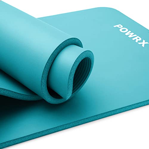 POWRX Gymnastikmatte Yogamatte (Türkis 183 x 60 x 1 cm) inkl. Übungsposter I Trainingsmatte Phthalatfrei 183 x 60 x 1 cm I Matte hautfreundlich I versch. Farben von POWRX