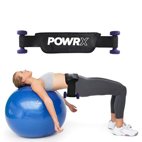 PowrX Verstellbarer Hip Thrust Gewichthebergürtel für Kurzhanteln - Bequemes und vielseitiges Fitnessstudio- für Männer und Frauen - Anfänger und Fortgeschrittene - Maximale Belastung 100 kg - Schwarz von POWRX