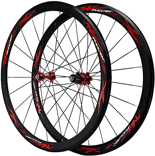 Bicycle Wheel Group 700C Rennrad-Laufradsatz, V-förmige Bremsen, Rennräder, geeignet für Mountainbikes, 7–11 Gänge von POXTOMF