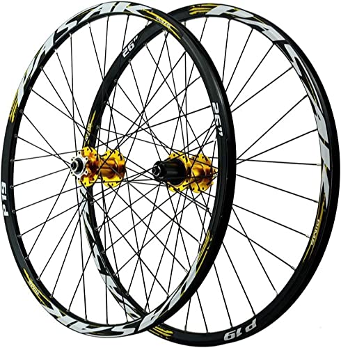 Bicycle Wheel Group Fahrradradsatz, doppelwandige Aluminiumlegierung 26/27,5/29 Zoll Bergfelgen-Scheibenbremse, für 7/18/9/10/11 Geschwindigkeiten von POXTOMF