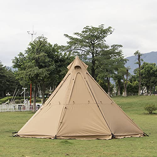 Großes Pyramiden-Tipi-Campingzelt mit Herdloch, wasserdichtes indisches Tipi-Zelt mit Tragetasche für 5-8 Personen Familiencamping heiße Zelte von PPGE Home