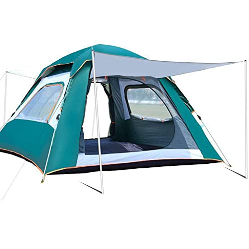 Hydraulisches großes Zelt, automatische Kuppel, wasserdichter Sonnenschutz für 5–8 Personen, zweitüriges Outdoor-Zelt, einfach aufzubauen und zu verpacken, Blau von PPGE Home