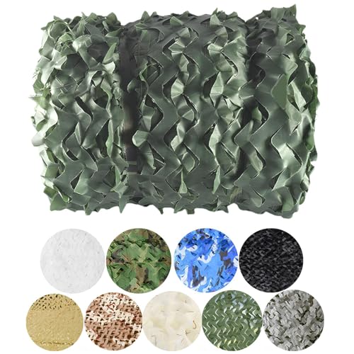 2x3 3x4 5x5m Camouflage Netz, Bulk Rolle Tarnnetz Netz, Sonnensegel Für Militärische Dekoration, Gartendekoration, Sichtschutz, Leicht Und Langlebig Camouflage Netz(Color:Green,Size:5*6.0m/16.4*19.7FT von PQPQLI