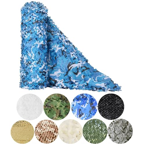 2x3 3x4 5x5m Camouflage Netz, Bulk Rolle Tarnnetz Netz, Sonnensegel Für Militärische Dekoration, Gartendekoration, Sichtschutz, Leicht Und Langlebig Camouflage Netz(Color:Ocean Blue,Size:1*4.0m/3.3*13 von PQPQLI