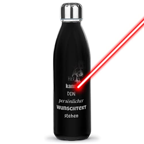 Trinkflasche mit Gravur selbst gestalten - mit Name / Text gravieren - Glasflasche, Wasserflasche BPA-frei, Camping, Schule, Sport I Personalisiertes Geschenk, Lasergravur, 650 ml, schwarz Trinkflasche mit Gravur selbst gestalten - mit Name / Text gravieren - Glasflasche, Wasserflasche BPA-frei, Camping, Schule, Sport I Personalisiertes Geschenk, Lasergravur, 650 ml, schwarz von PR Print Royal