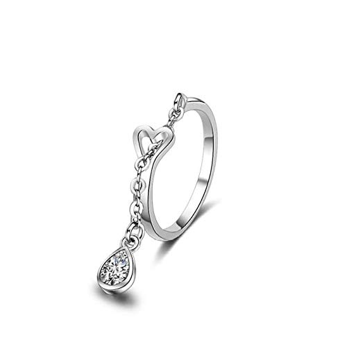 PRAK Damen 925 Sterling Silber Luxus Ringe,Herz Ring Novetly Modeschmuck Silber Ringe, Versilberte Modeschmuck Funkelnde Cute Verschleiß Geburtstagsgeschenk PRAK Damen 925 Sterling Silber Luxus Ringe,Herz Ring Novetly Modeschmuck Silber Ringe, Versilberte Modeschmuck Funkelnde Cute Verschleiß Geburtstagsgeschenk von PRAK