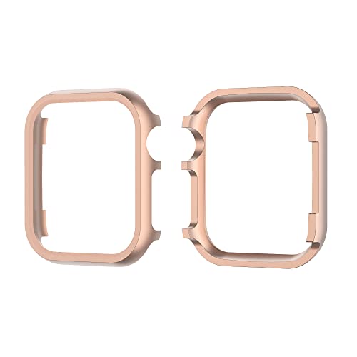 Kompatibel mit Apple Watch 45MM Hülle Metall Roségold, Damen Watch Aluminium Schutzhülle Bumper Hülle Full Protection Dünne Metall Case Gehäuse Protective Cover Kompatibel für 45MM iWatch Serie 7/8/9 Kompatibel mit Apple Watch 45MM Hülle Metall Roségold, Damen Watch Aluminium Schutzhülle Bumper Hülle Full Protection Dünne Metall Case Gehäuse Protective Cover Kompatibel für 45MM iWatch Serie 7/8/9 von PRDECH