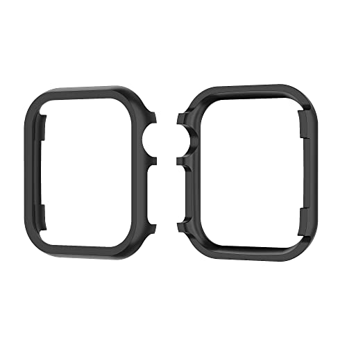 Schutzhülle Metall Schwarz Kompatibel mit Apple Watch 6 44MM, Damen Herren Ultradünne Bumper Case Anti-Kratzen Aluminium Rahmengehäuse Frame Cover Watch Schutzhülle Kompatibel für iWatch Serie 6/5/4 von PRDECH