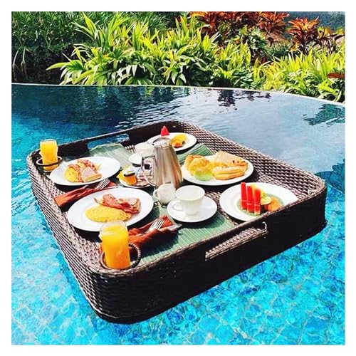 Floating Tray Table Bar Luxury Floating Tray Table & Bar for Sandbars, Spas, & Parties, Floating Tray for Pool Serving Drinks, Brunch, Food (Color : 80X80X15Cm) von PRESSLAY